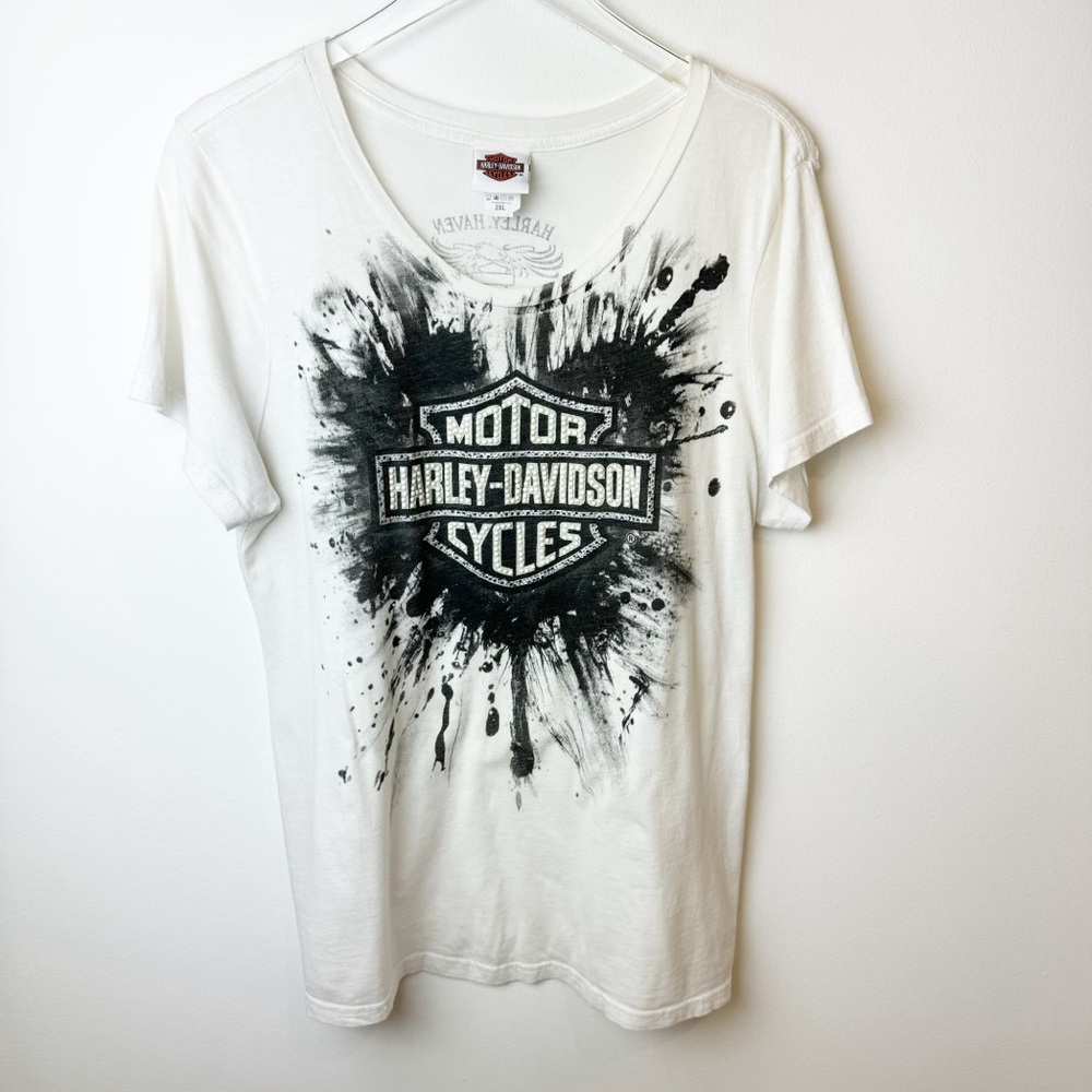 Harley-Davidson Motorcycles | Studded Embellished Baby Tee T-Shirt Columbia, SC